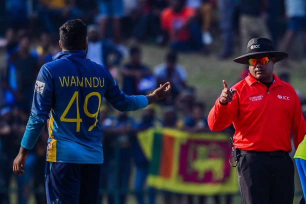 wanindu hasaranga , Fined by ICC for Umpire Outburst